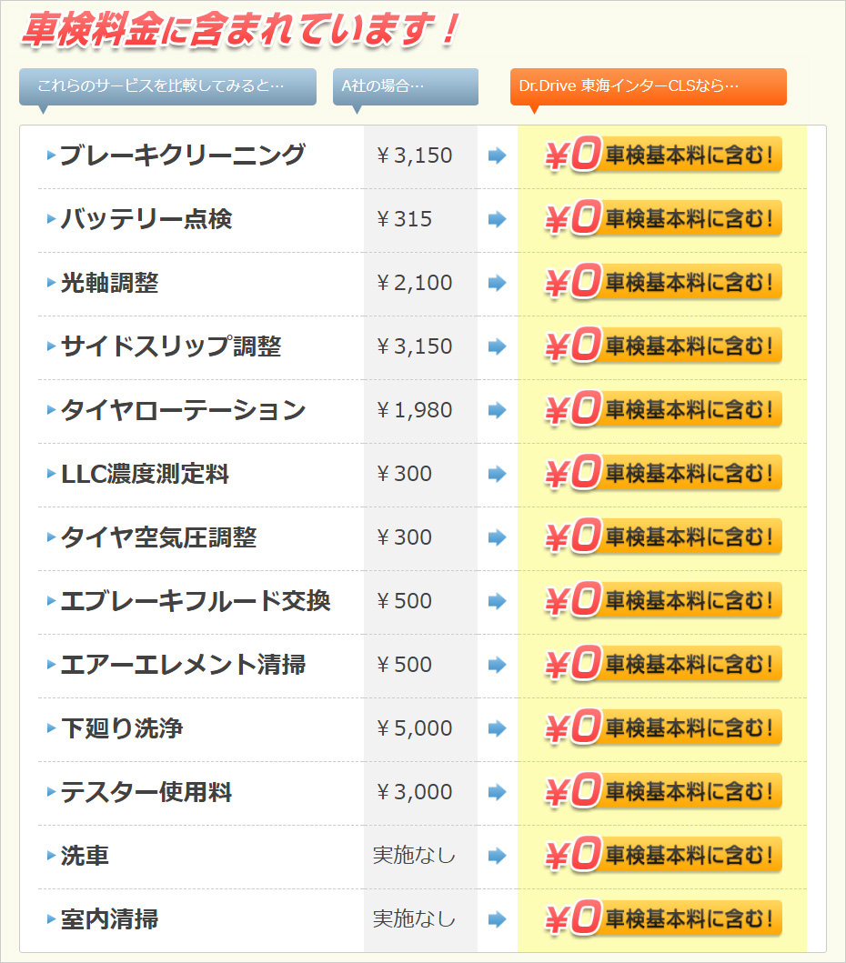 基本料金に含まれています!